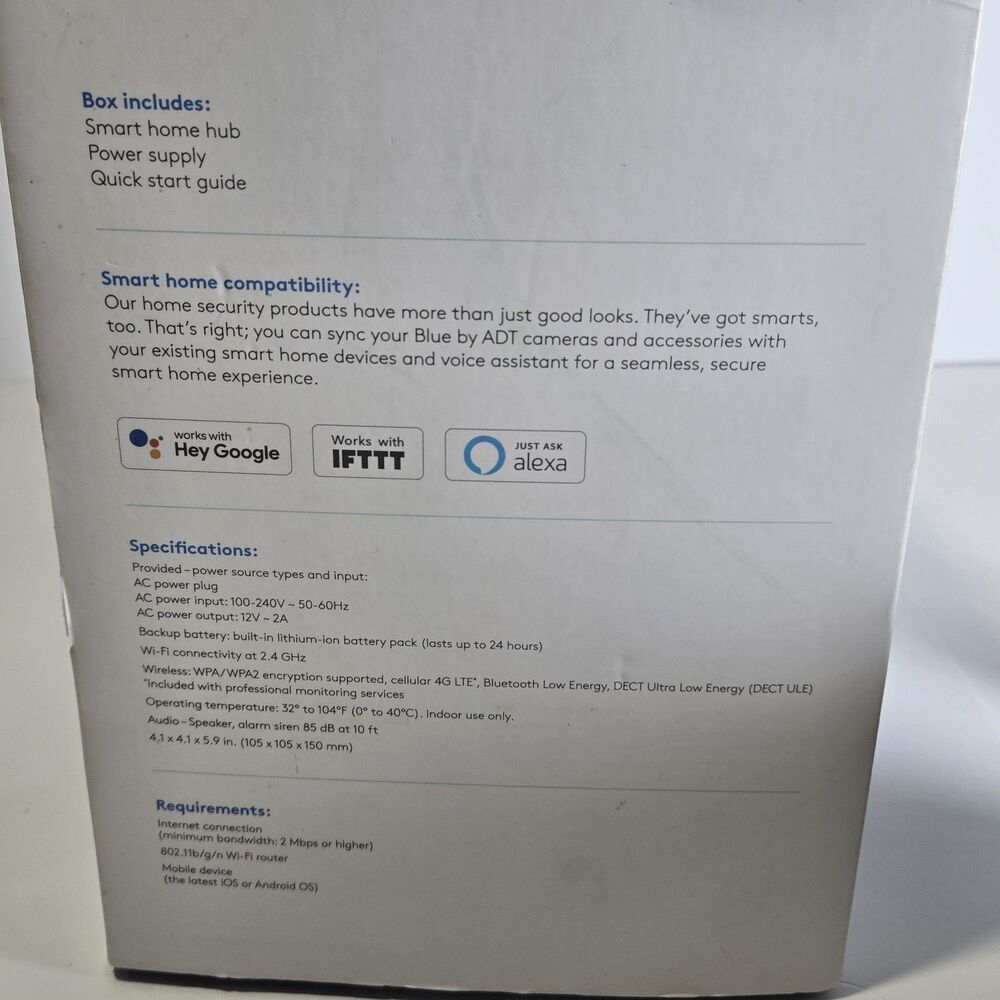 Blue by ADT Smart Home Hub Model S40LR1-01 White. No Instructions Used. - Picture 9 of 15
